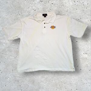 Antigua Los Angeles Lakers Polo Shirt White Embroidered Logo Men’s XL